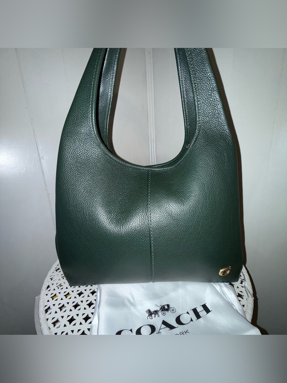 Coach Leather Lana 25 Amazon Dark Green Shoulder Bag Purse